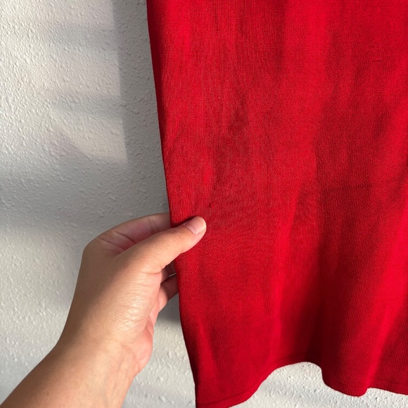 RALPH Ralph Lauren Vintage Red Short Sleeve 3/4 Button Knit Sweater Top - Picture 5 of 6
